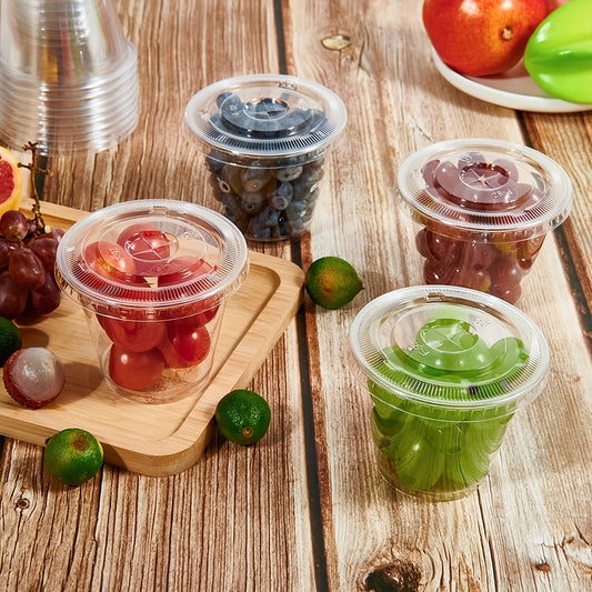 9 oz Clear Plastic Cup with Lid - Disposable and Crack Resistant