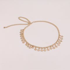 Golden Star Pendant Waist Chain Boho Metal Chain Belt Dress Girdle Women