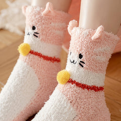 Cozy Cartoon Animal Socks for Winter Women's Stocking