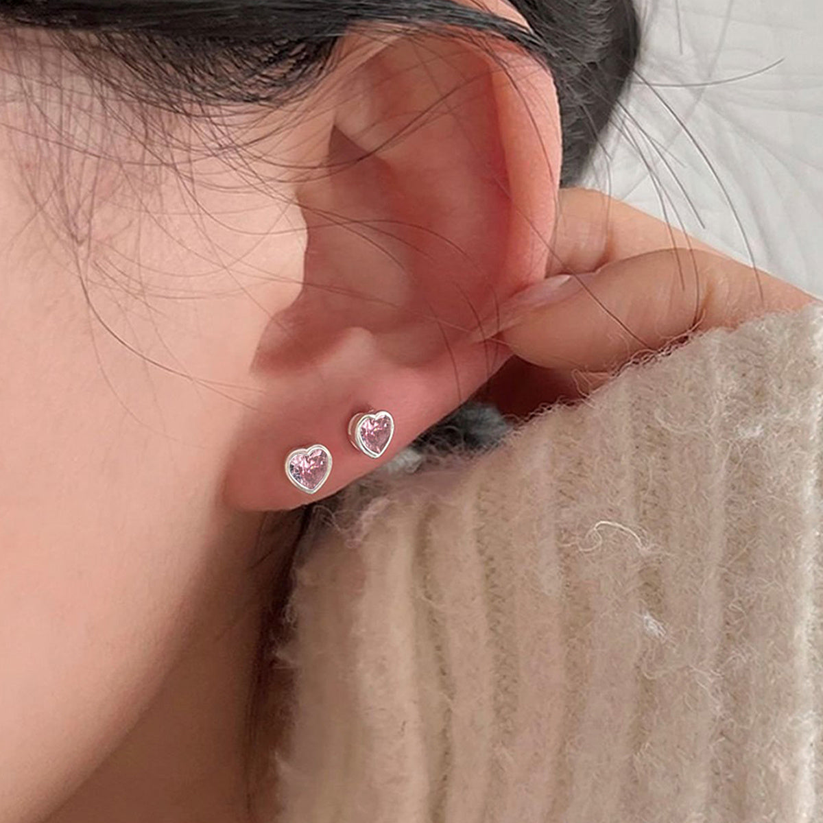 Moonstone Stud Earrings Delicate Jewelry 1Pair