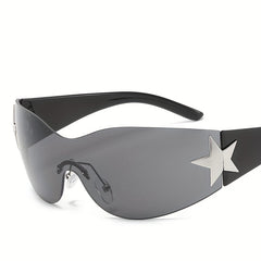 Y2K Rimless Sunglasses Gradient Lens UV400