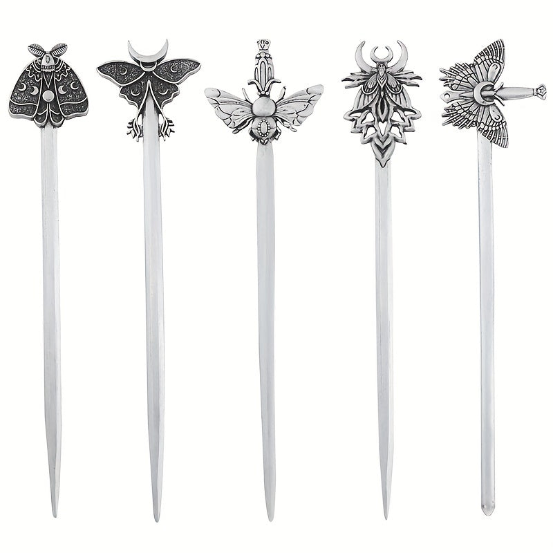 Vintage Viking Style Hairpin Moth Hair Stick Witch Nordic Celtic Accessory