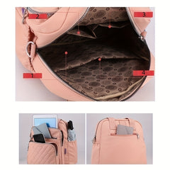 Small Preppy Backpack Nylon Tote Bag with Charging Port