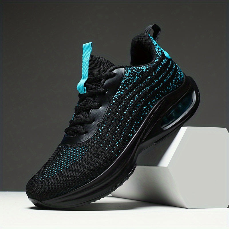 Men's Knit Air Cushioned Lace Up Casual Shoes Lightweight Sneakers