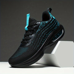 Men's Knit Air Cushioned Lace Up Casual Shoes Lightweight Sneakers