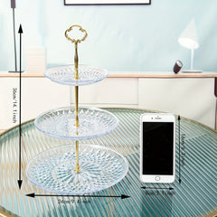 Clear 3 Tier Cupcake Stand Candy Snack Cake Platter Tea Party Serving Tray