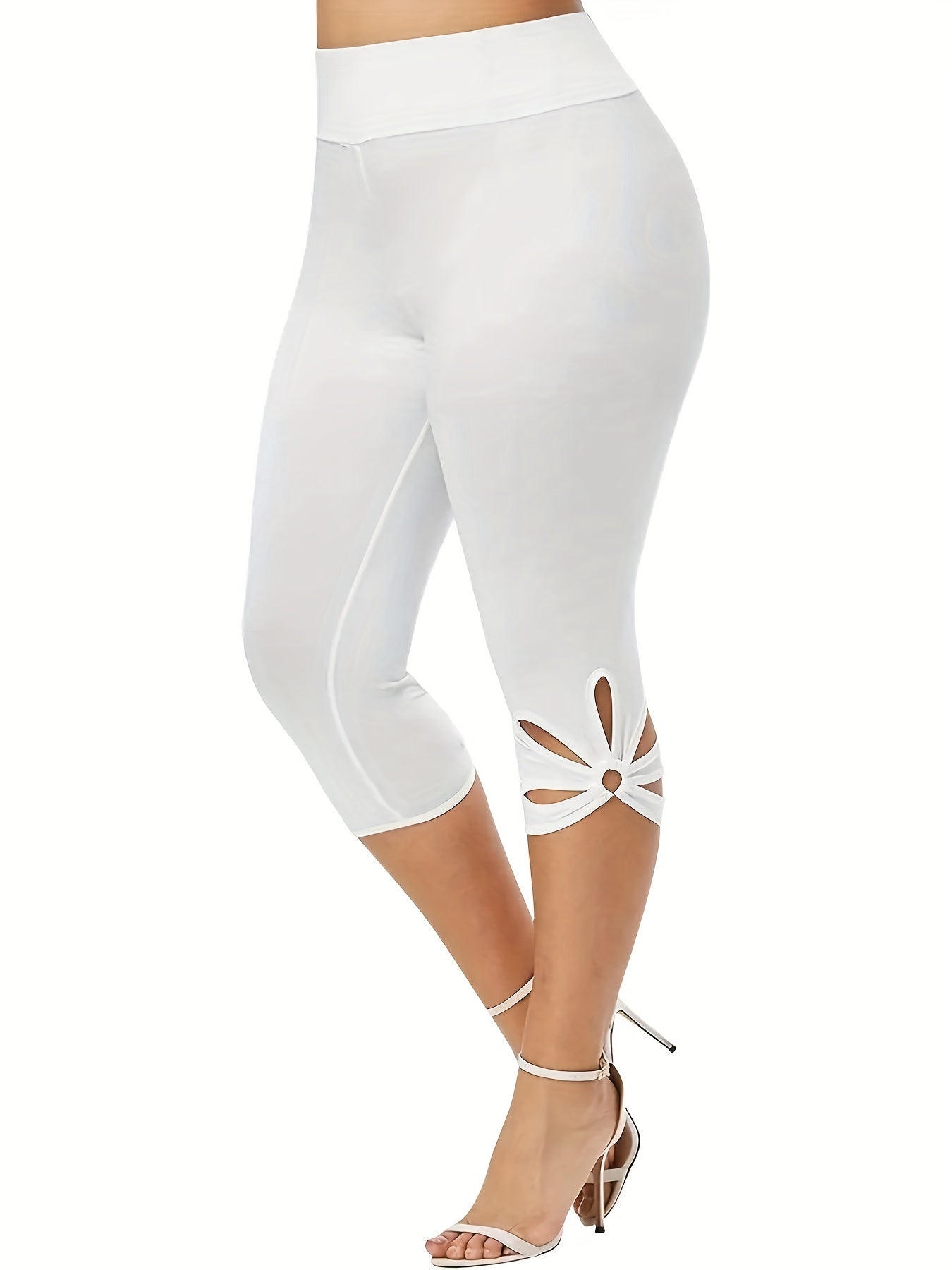 Solid Skinny Capris Leggings Women's Clothing