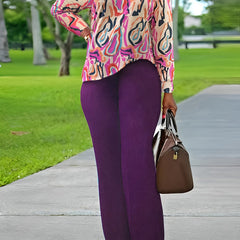  Random Print Long Sleeve Top & Pants Set