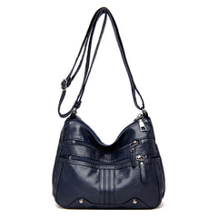 Studded Decor Crossbody Bag Women's Pocket Purse PU Leather Shoulder Bag