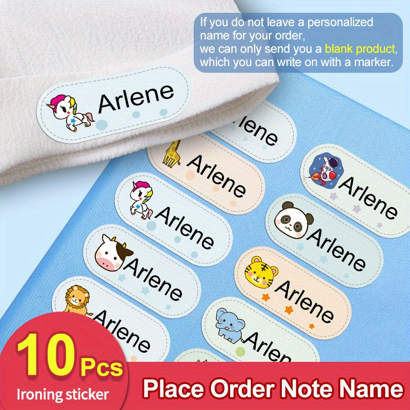 Personalized Iron-On Name Stickers for Clothes, Washable Labels
