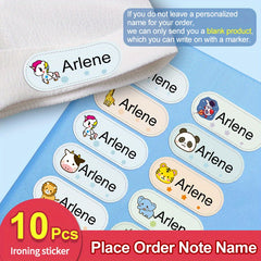 Personalized Iron-On Name Stickers for Clothes, Washable Labels
