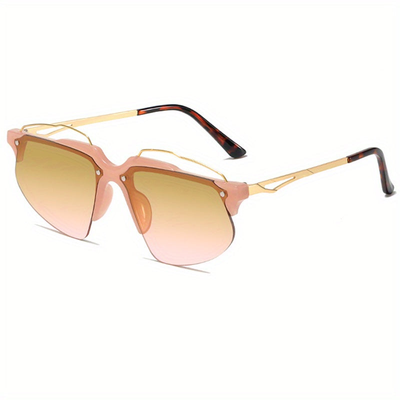 Men's Casual Sunglasses Outdoor Driving Anti-UV Leather Buckle Soft Bag