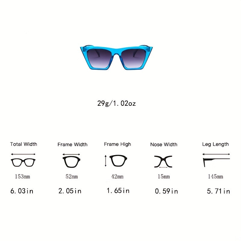 Square Cat Eye Sunglasses Gradient Anti Glare UV400