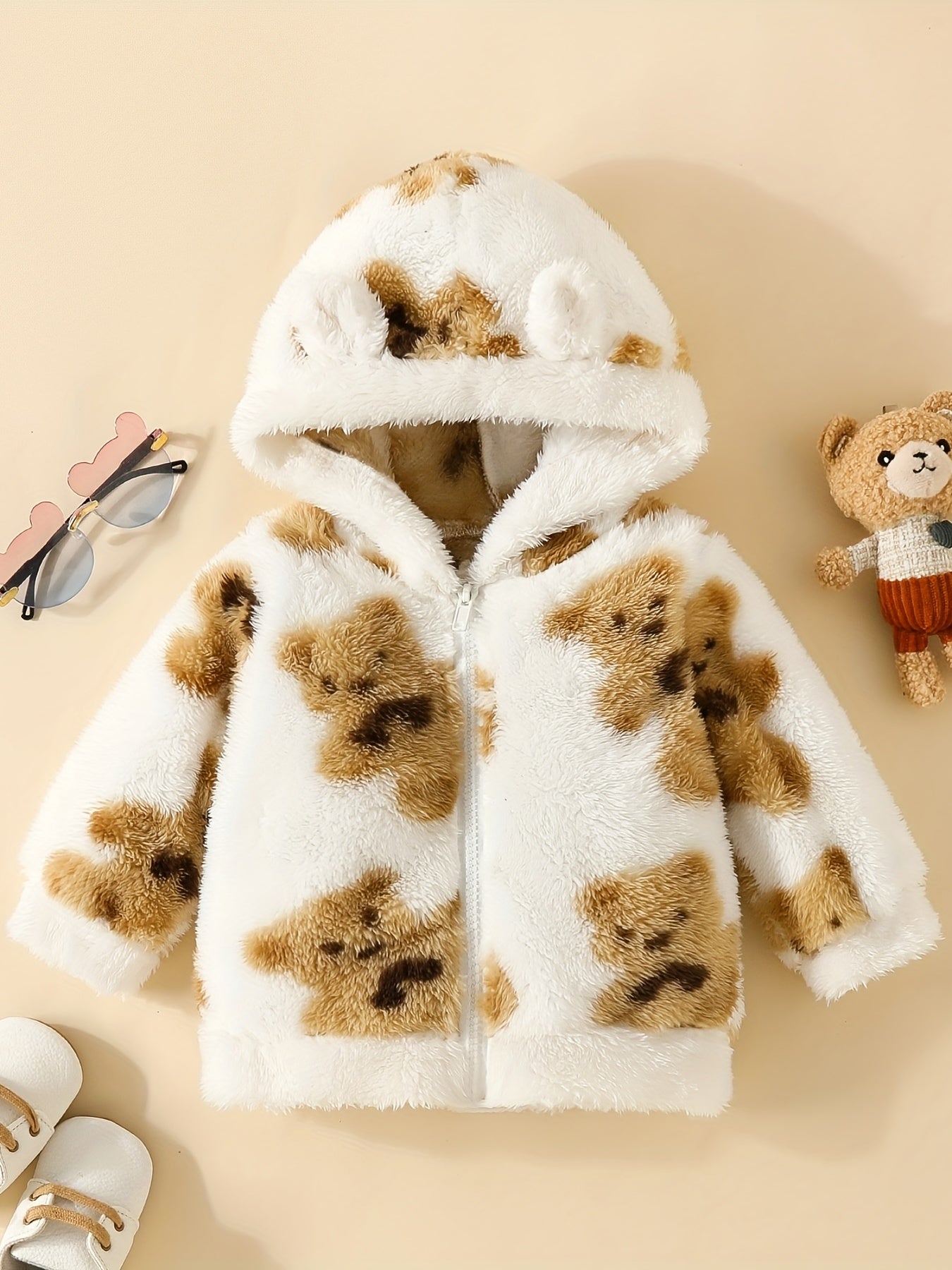 Baby Bear Hooded Coat With Ears Kids Jacket