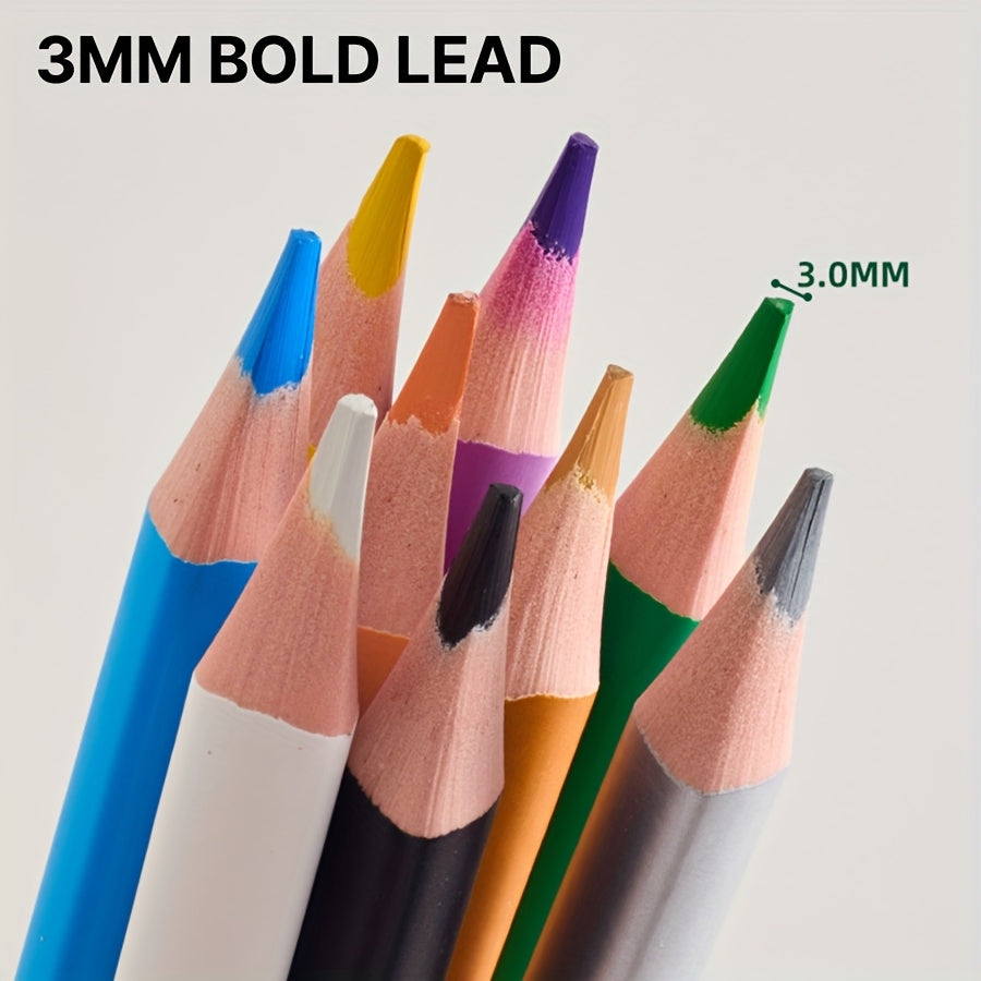 50pcs Erasable Colored Pencils Set Macaron Colors with Erasers, 3.0mm Thick