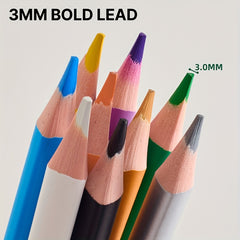 50pcs Erasable Colored Pencils Set Macaron Colors with Erasers, 3.0mm Thick