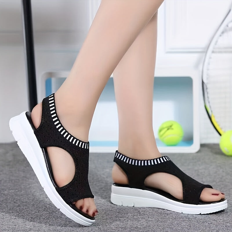 Women's Breathable Cut Out Casual Sandals Thick Sole Flying Woven Sandals