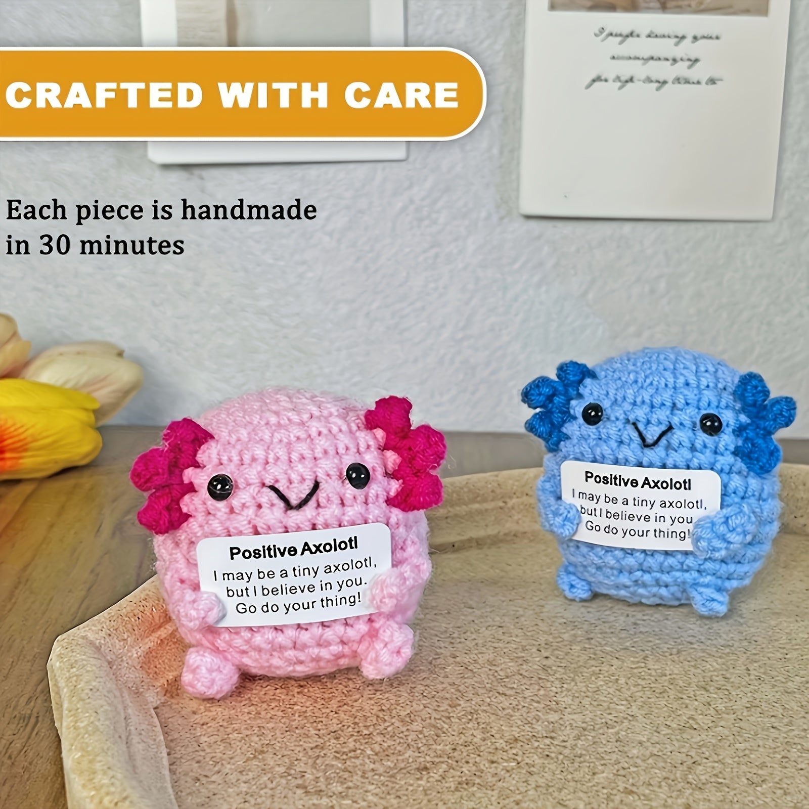 Crochet Axolotl Doll Plush Emotional Support Animal Unique Gift