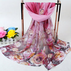 Peacock Floral Print Silk Scarf Wrap Casual Head Wrap Gift For Mother's