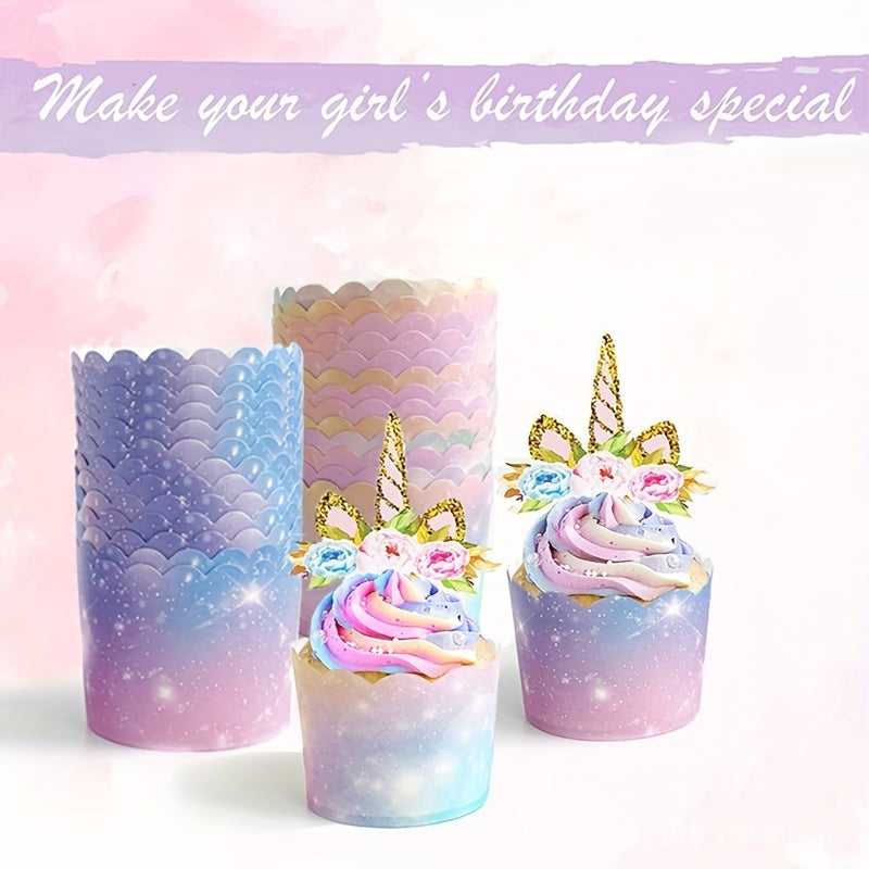 50pcs Starry Sky Cupcake Liners Heat Resistant