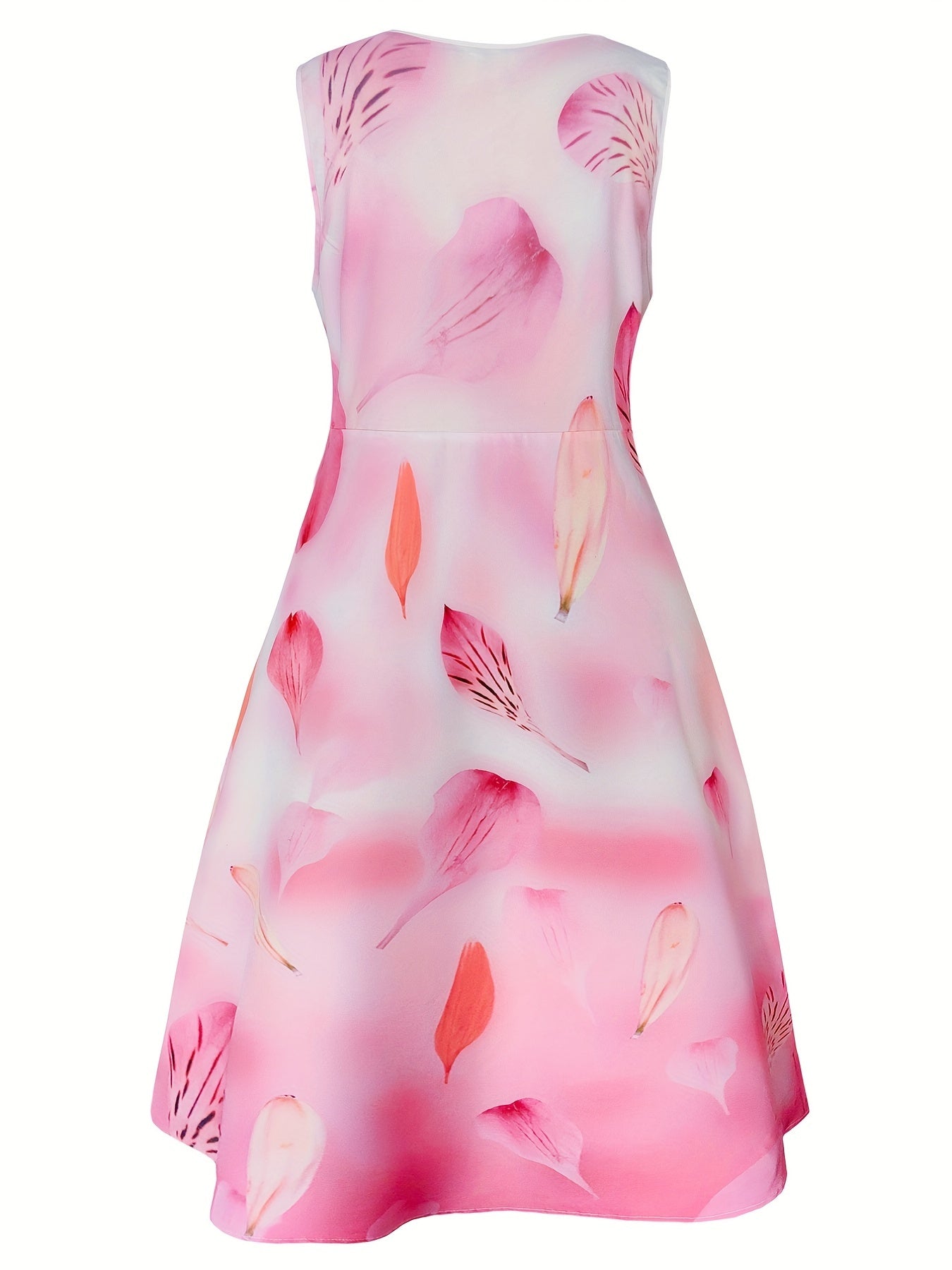 Plus Floral Print Tank Dress with Pockets
