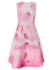 Plus Floral Print Tank Dress with Pockets