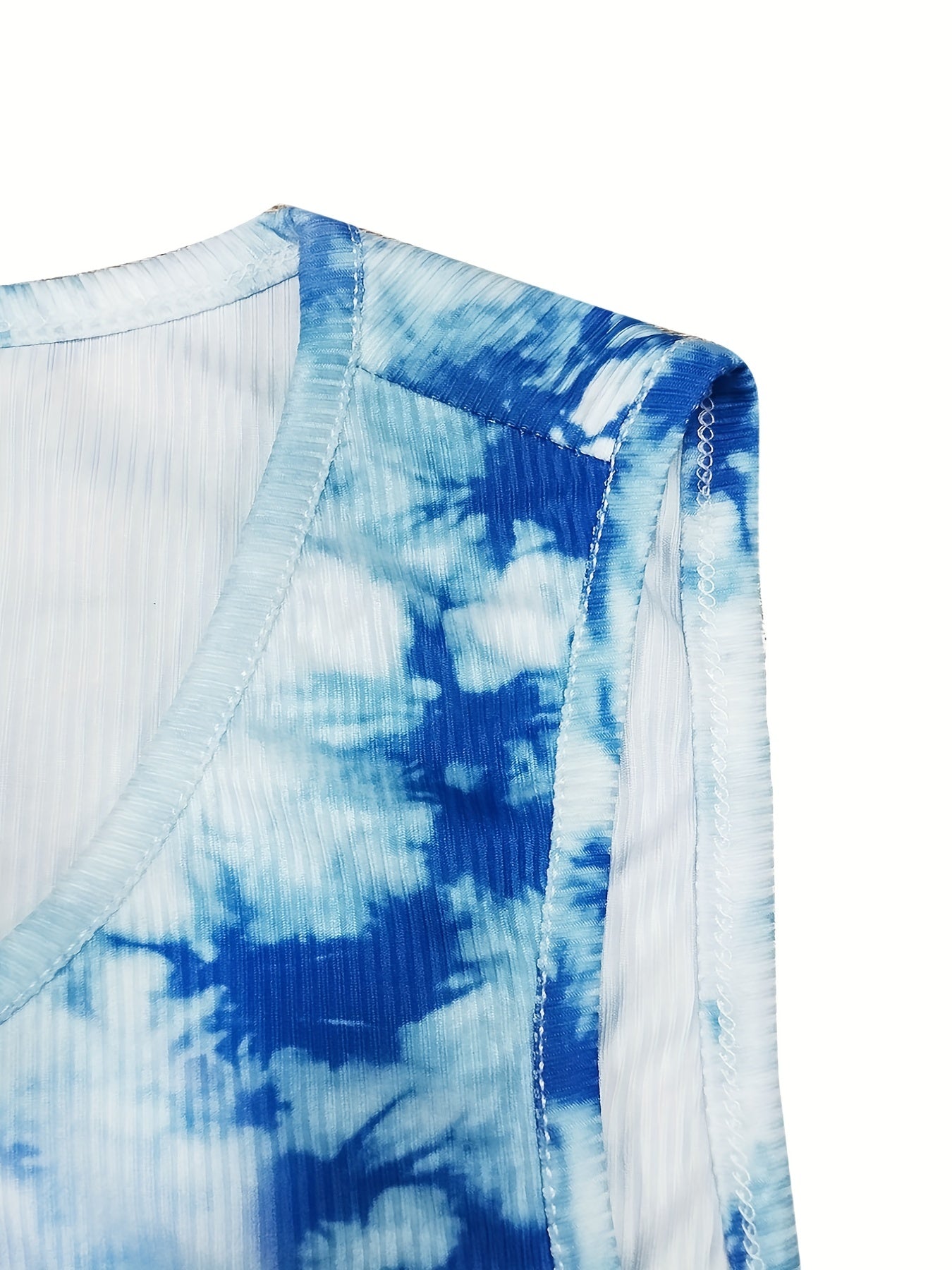 Graphic Print Ribbed Tank Top Y2K Crew Neck Summer Sleeveless Top Women's
