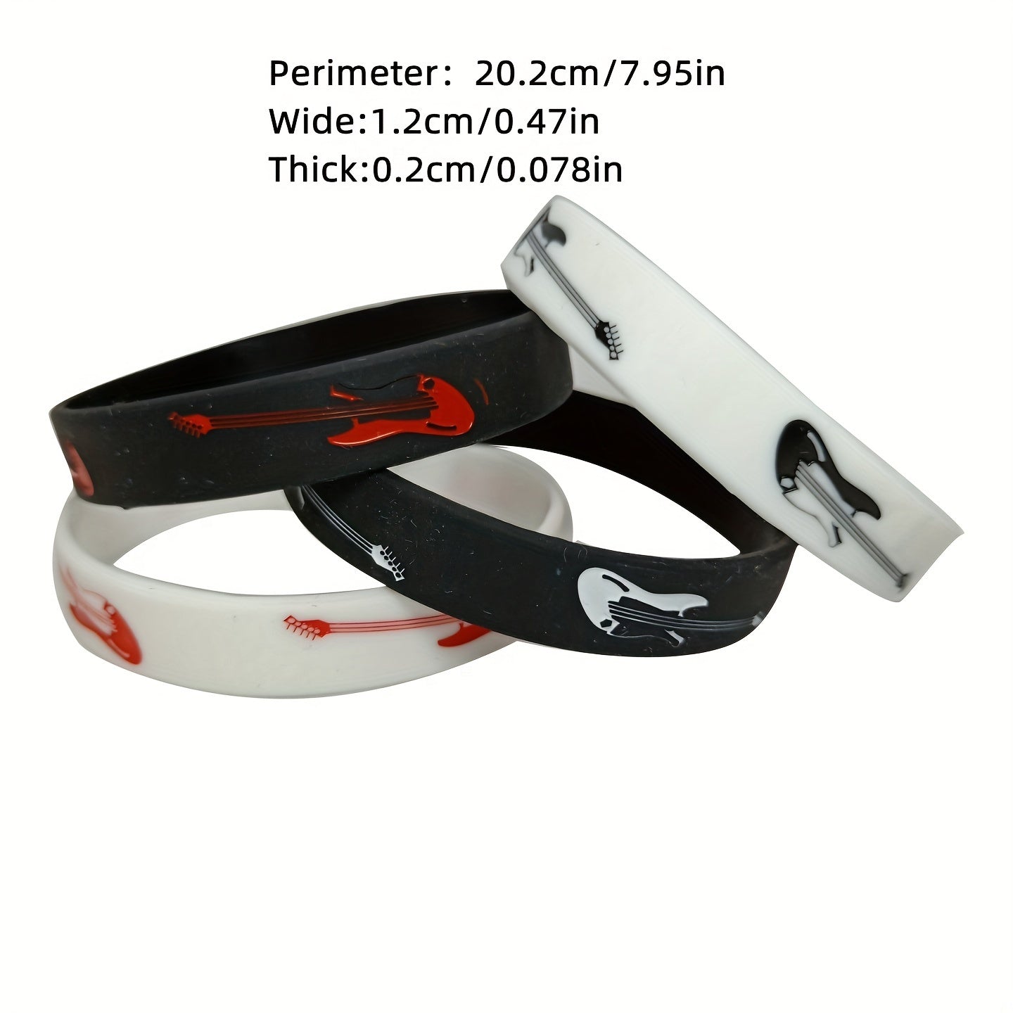 Music Silicone Bracelet Guitar Pattern Unisex Bangle Concert Souvenirs