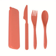 3pcs Cutlery Set Fork And Spoon Set Outdoor Tableware Portable for Camping