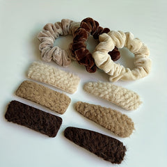 Coffee Hair Accessories Set for Women Girls