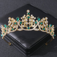 Golden Vintage Queen Crown For Wedding Brides