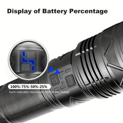 High Power Rechargeable Flashlight Waterproof Long Lasting Flashlight