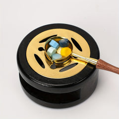 Golden Vintage Solid Wood Fire Paint Spoon for Wax Melting Stamp Making