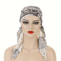 Paisley Print Head Wrap Turban Cap Headscarf Ramadan Hijab Chemo Cap