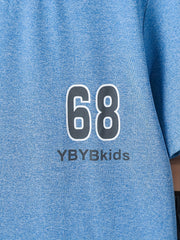 2 Boys Sports Number 68 Short Sleeve T shirts Basketball Set