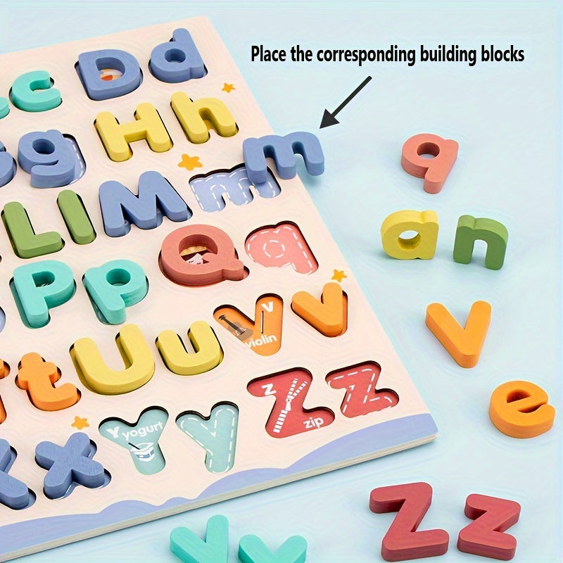 Wooden Letter Puzzle Board for Cognitive Development