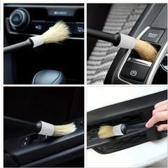 3pcs Soft Car Detail Brushes Pig Hair Perfect For Washing Emblems