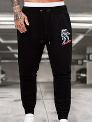 Cartoon Astronaut Print Men's Joggers Pants