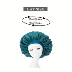 Extra Large Satin Bonnet Cap Wide Brimmed Nightcap Solid Hat