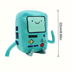 Retro Robot Plush Toy Green Polyester Doll with Buttons & Wires