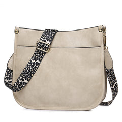 Leopard Print Crossbody Bag Saddle Shoulder Zipper Bag