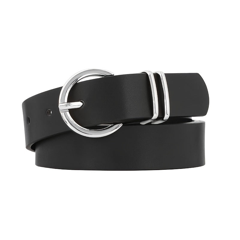 Women's PU Leather Belts Golden Buckle Solid Ladies Belt