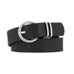 Women's PU Leather Belts Golden Buckle Solid Ladies Belt