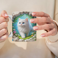 Adorable Cat from Time Space Rift UV DTF Sticker for Cups Waterproof