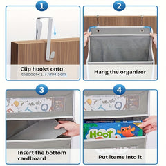 Over the Door Fabric Storage Organizer Gray