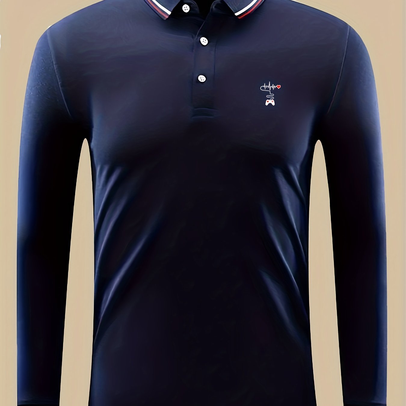 Men's Gamepad Print Lightweight Polo Shirt
