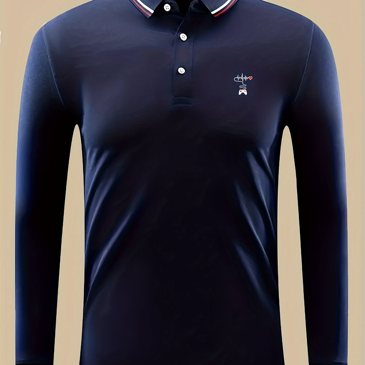 Men's Gamepad Print Lightweight Polo Shirt