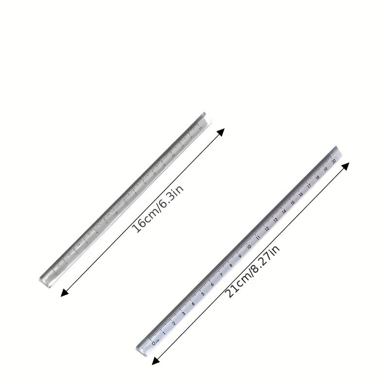 Three Prism Ruler Student Drawing Measuring Ruler Exam Office