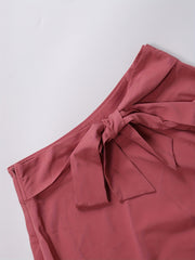  Women's Maxi Skirt with Bow Knot Belt
