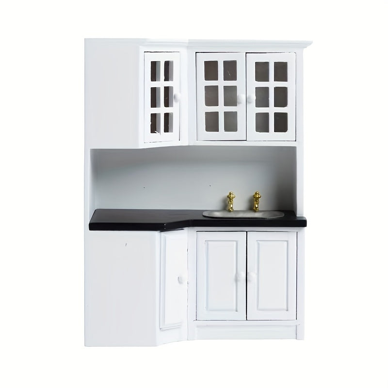 1:12 Dollhouse Kitchen Cabinet and Sink Counter Figurine Gift
